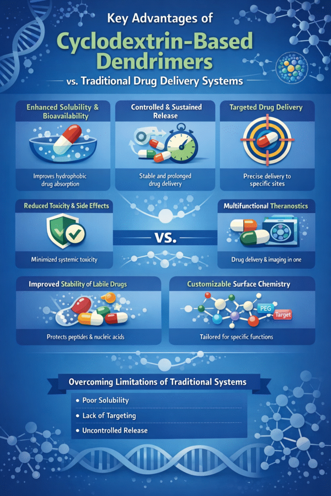 Key Advantages of Cyclodextrin-Based Dendrimers VS Traditional Systems