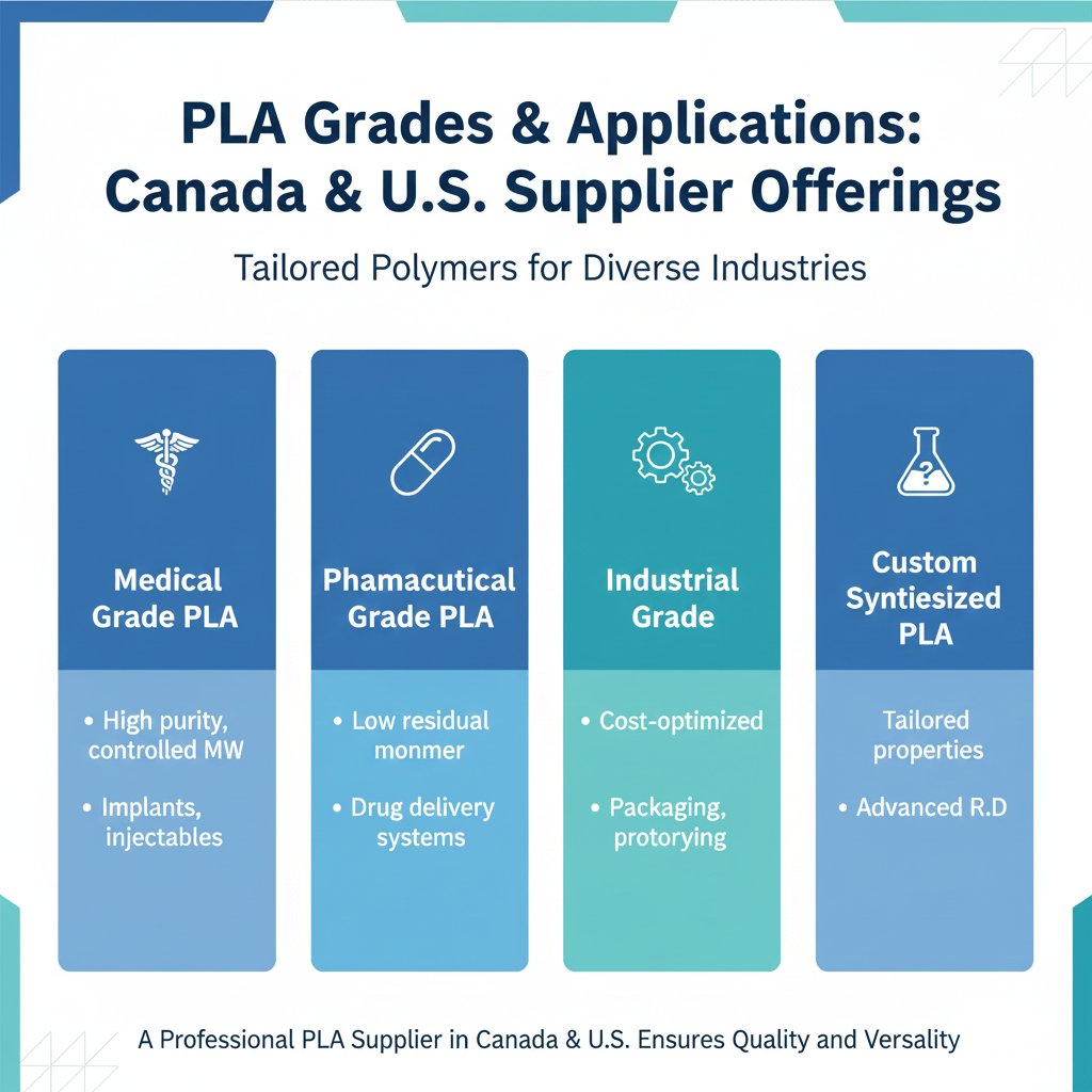 TYPES AND GRADES OFFERED BY A PLA SUPPLIER IN CANADA AND U.S