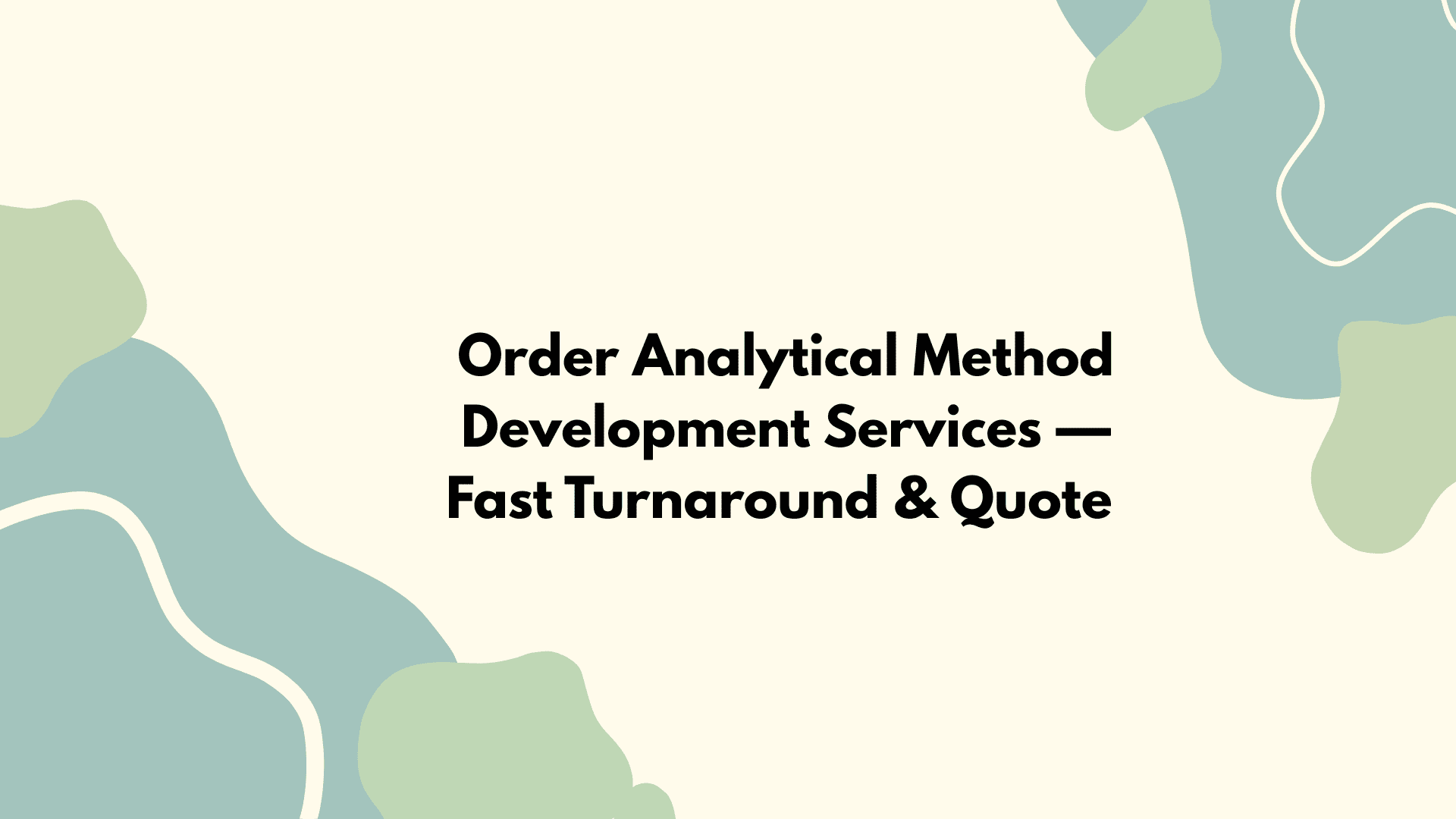 Analytical Method Development Services
