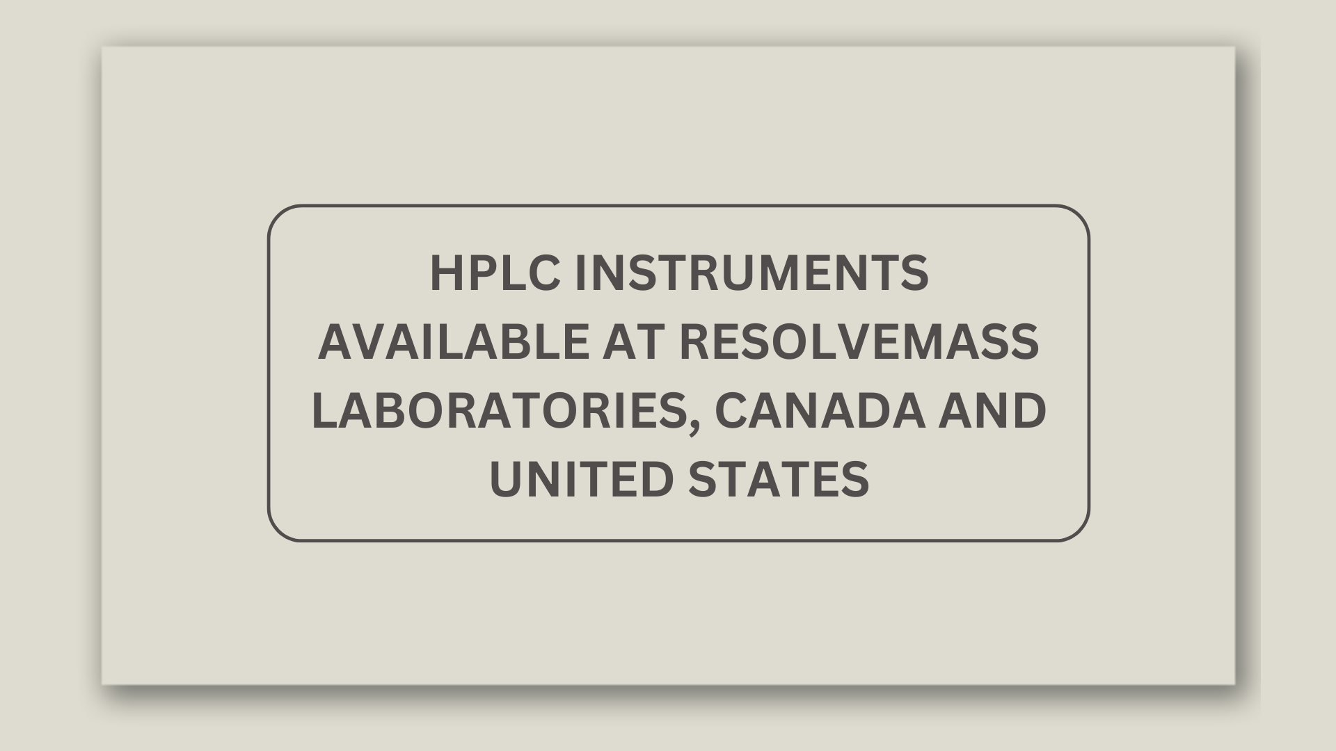 HPLC Analysis Instruments