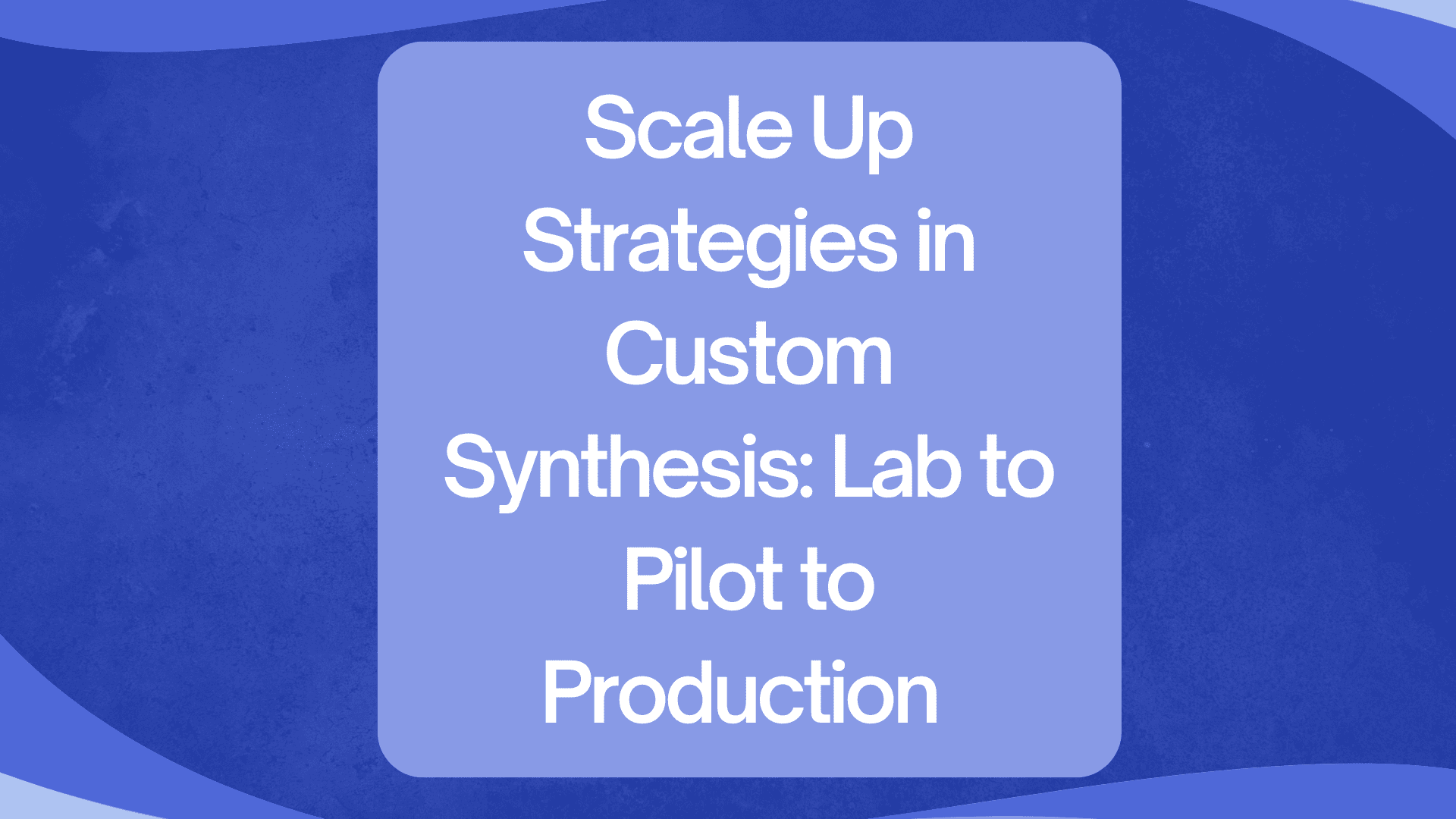Scale Up Custom Synthesis