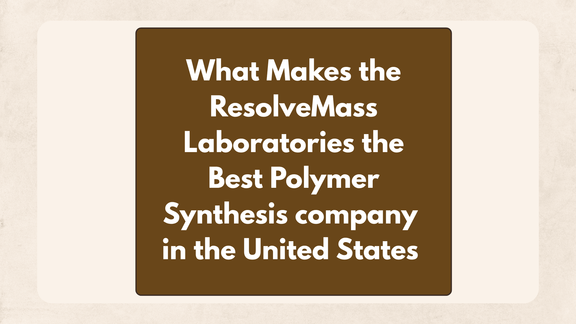 Best Polymer Synthesis Company