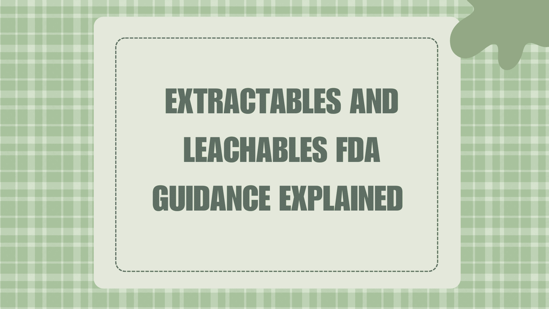 Extractables and Leachables FDA Guidance