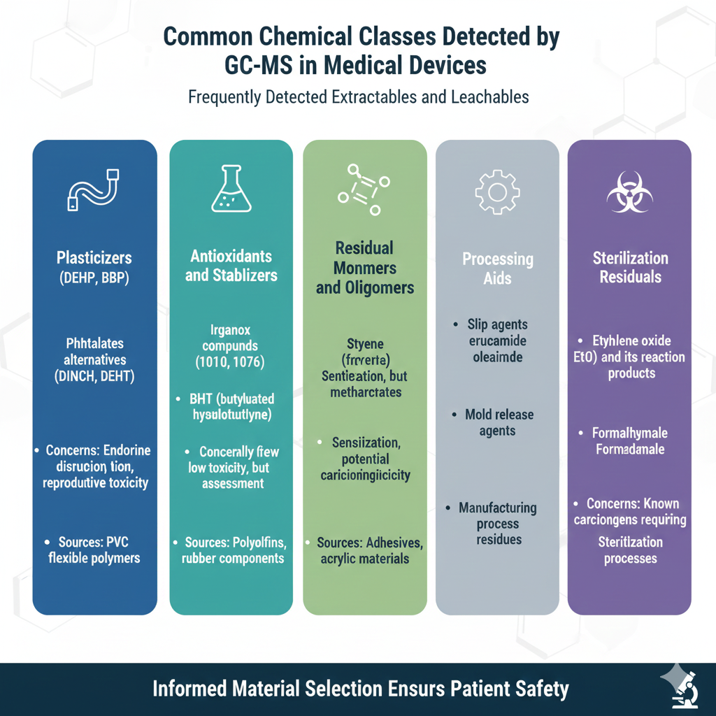 Common Chemical Classes Detected by GC-MS in Medical Devices