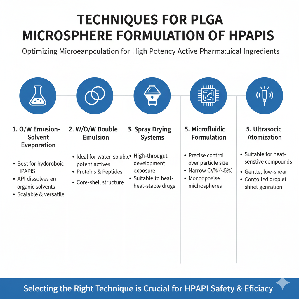 Common Techniques Used in PLGA Microsphere Formulation for HPAPIs Common Techniques Used in PLGA Microsphere Formulation for HPAPIs