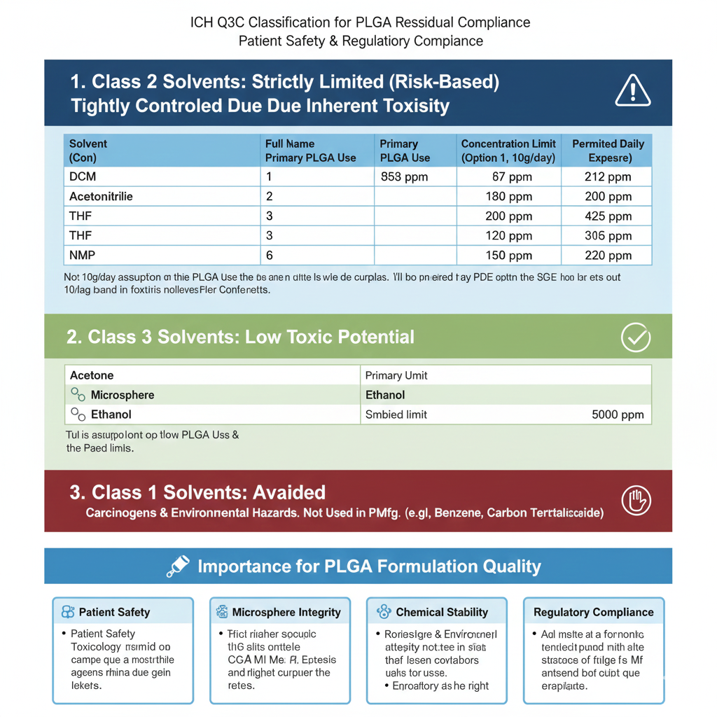 ICH Q3C CLASSIFICATION FOR PLGA RESIDUAL SOLVENTS