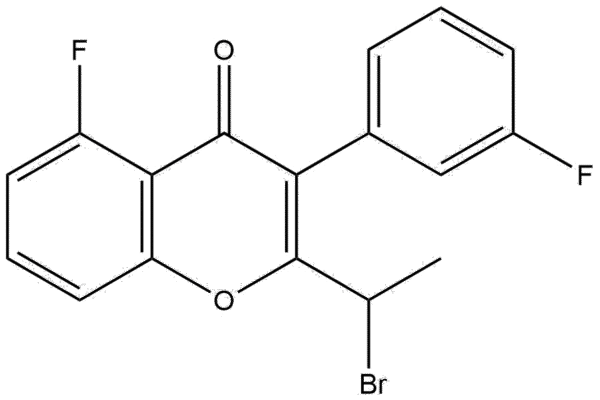 2-(1-bromoethyl)-5-fluoro-3-(3-fluorophenyl)-4H-chromen-4-one | CAS 1408087-79-5