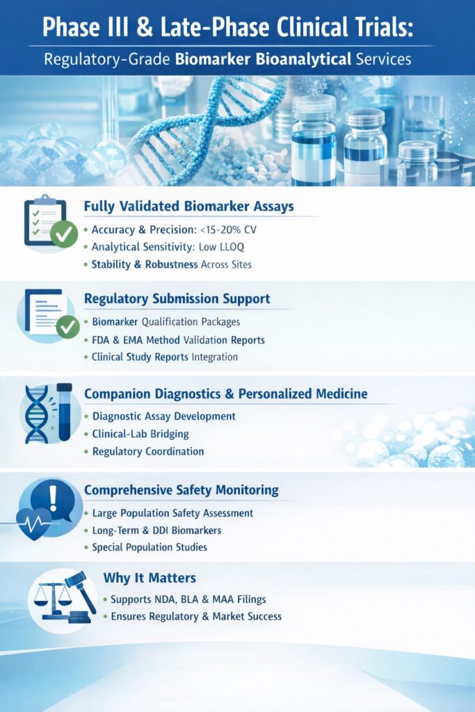 Phase III and Late-Phase Clinical Trials: Regulatory-Grade Biomarker Bioanalytical Services