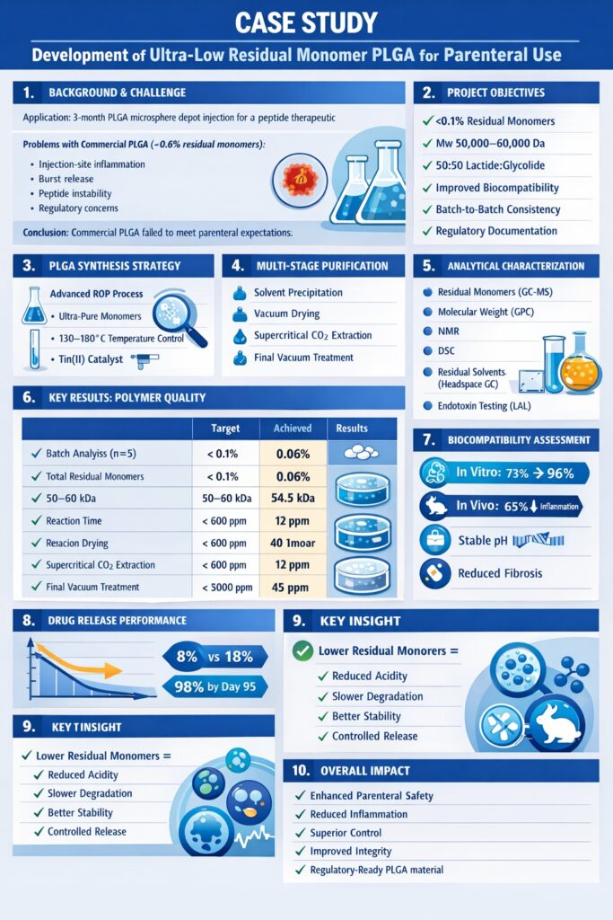 Case Study: Development of Ultra-Low Residual Monomer PLGA for Parenteral Use