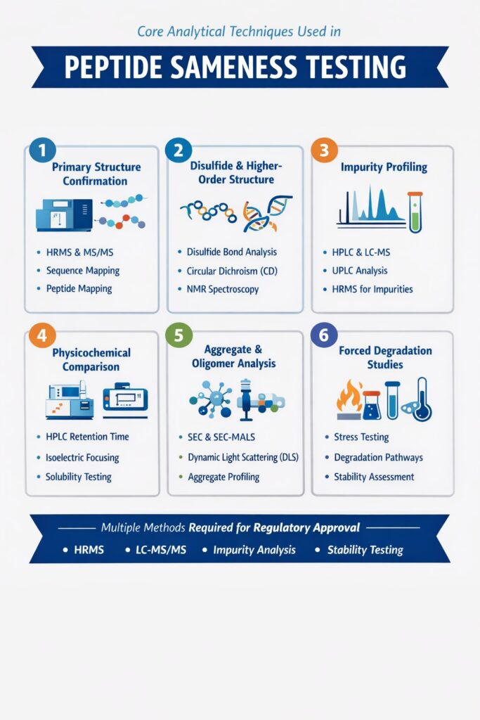 Core Analytical Techniques Used in Peptide Sameness Testing Core Analytical Techniques Used in Peptide Sameness Testing