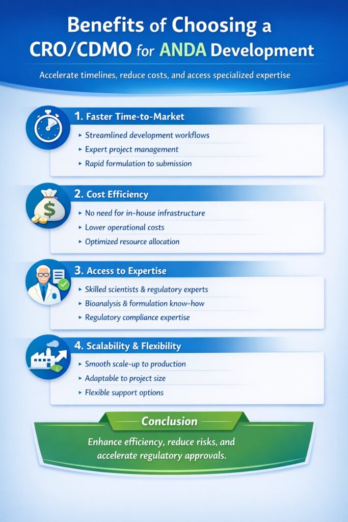 Benefits of Choosing a CROnCDMO for ANDA Development Benefits of Choosing a CRO/CDMO for ANDA Development