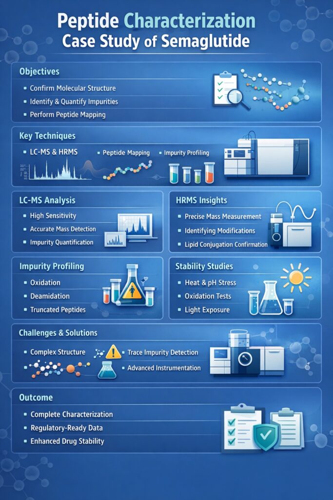 Case Study Analytical Characterization of a Complex Peptide Drug Semaglutide by ResolveMass as the CDMO Partner Case Study: Analytical Characterization of a Complex Peptide Drug Semaglutide by ResolveMass as the CDMO Partner