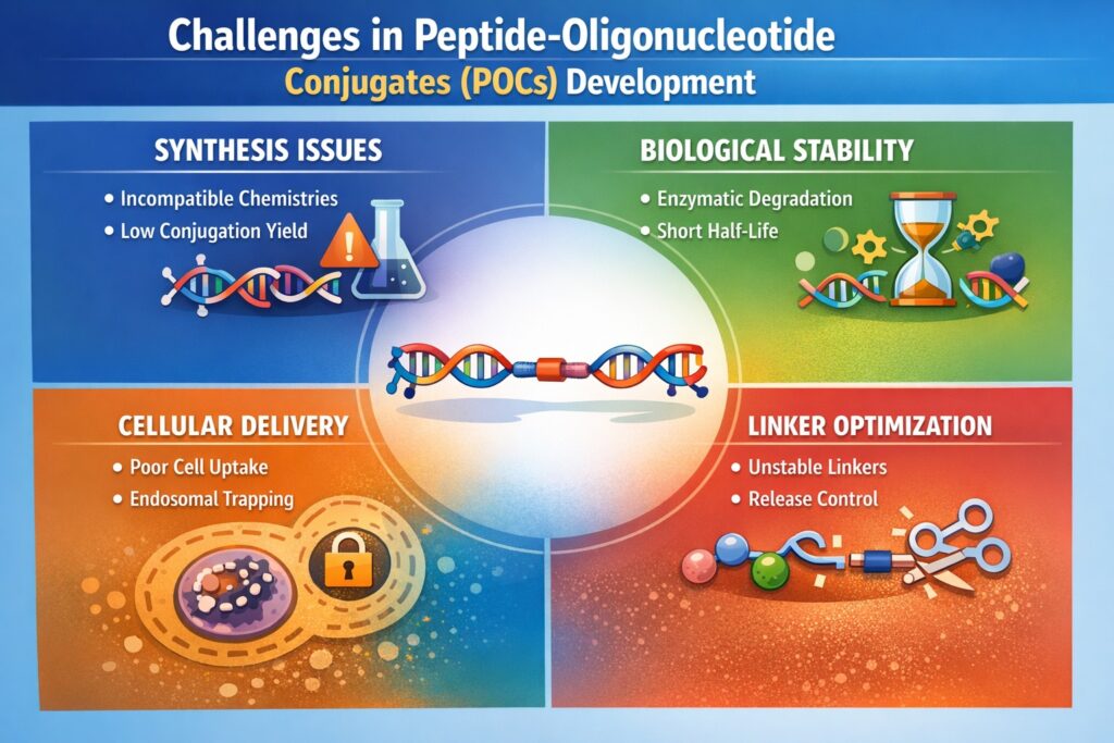 Challenges in Peptide Oligonucleotide Conjugates