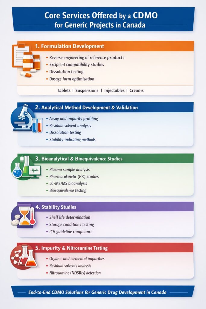 Core Services Offered by a CDMO for Generic Projects in Canada Core Services Offered by a CDMO for Generic Projects in Canada