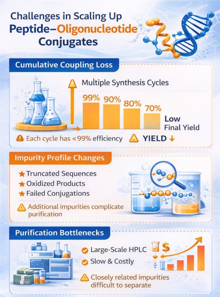 Scale Up of Peptide Oligonucleotide Conjugates