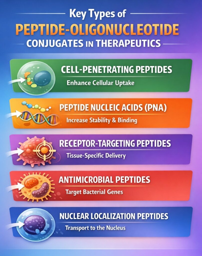  Types of Peptide Oligonucleotide Conjugates