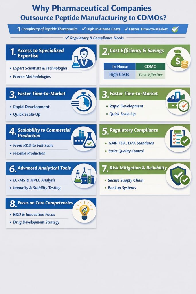 Why Do Pharmaceutical Companies Outsource Peptide Manufacturing to CDMOs?
