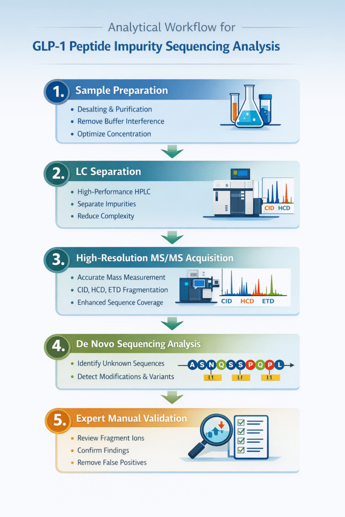 Analytical Workflow for GLP-1 Peptide Impurity Sequencing Analysis