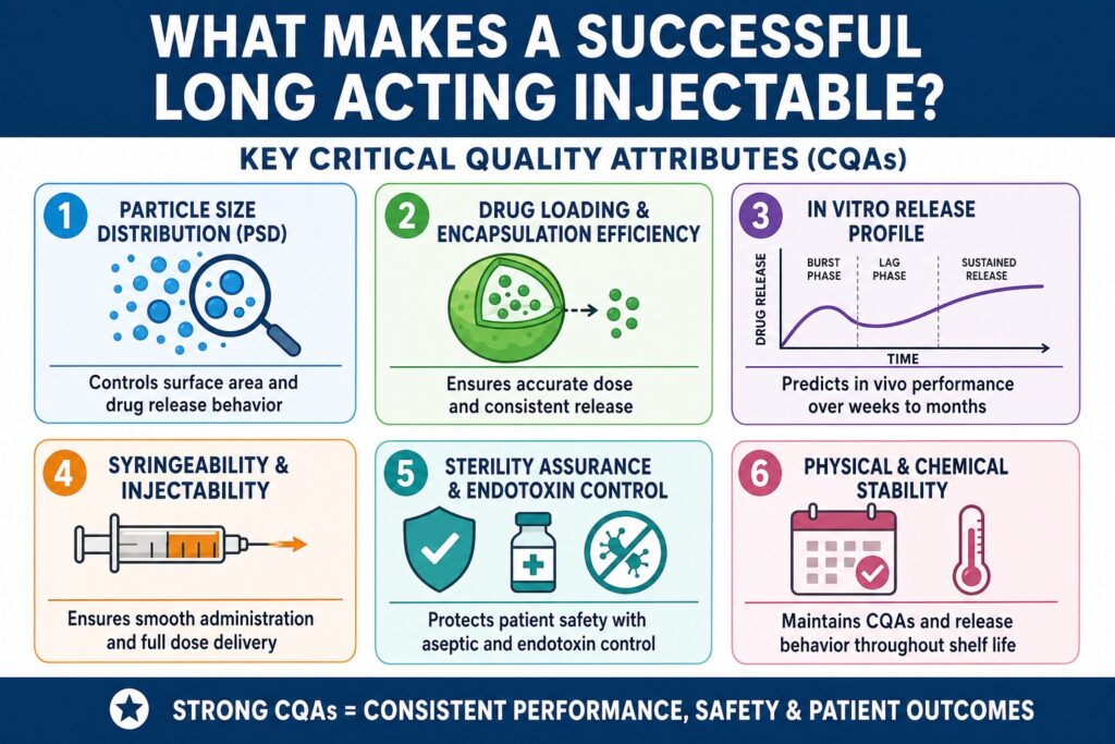 Critical Quality Attributes for Long Acting Injectables