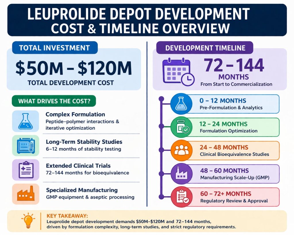 Leuprolide Depot Development Cost and Timeline