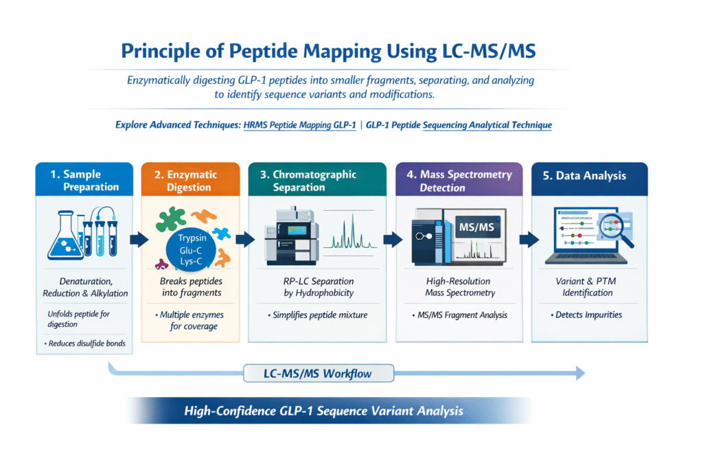Principle of Peptide Mapping using LC-MSMS