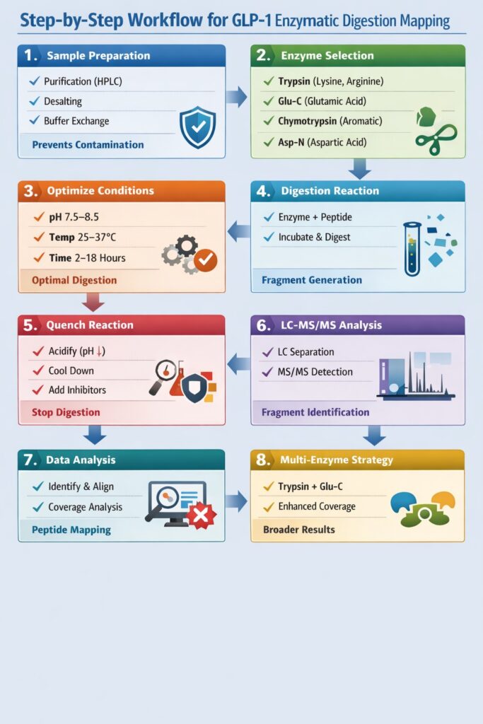 Step-by-Step Workflow for GLP-1 Enzymatic Digestion Mapping