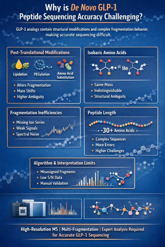 Why is De Novo GLP-1 Peptide Sequencing Accuracy Challenging