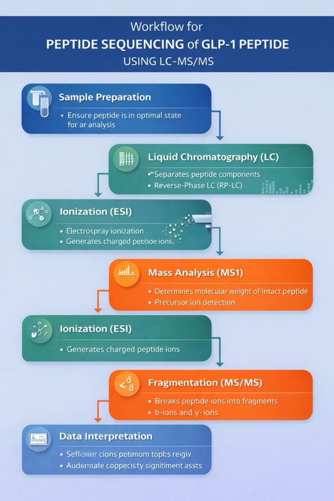 Workflow for Peptide Sequencing of GLP-1 Peptide Using LC-MS/MS
