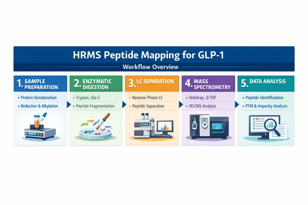 Workflow of HRMS Peptide Mapping for GLP-1