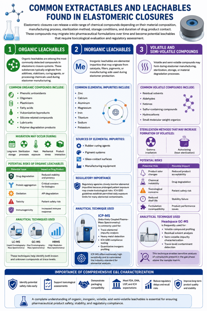 Common Extractables and Leachables Found in Elastomeric Closures