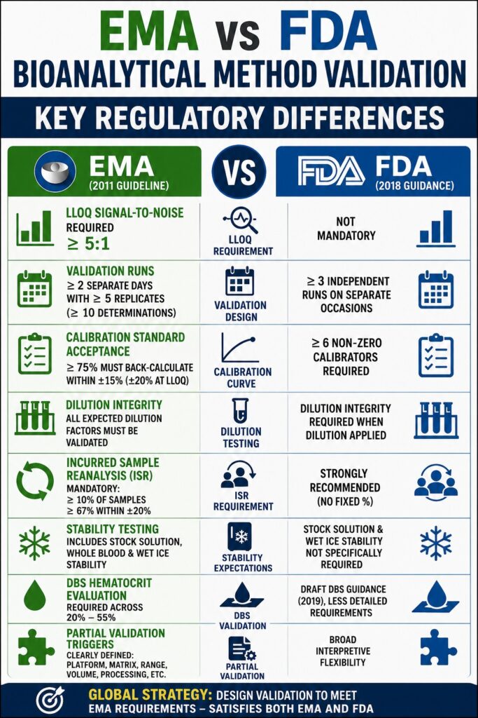 EMA vs FDA Bioanalytical Method Validation Differences