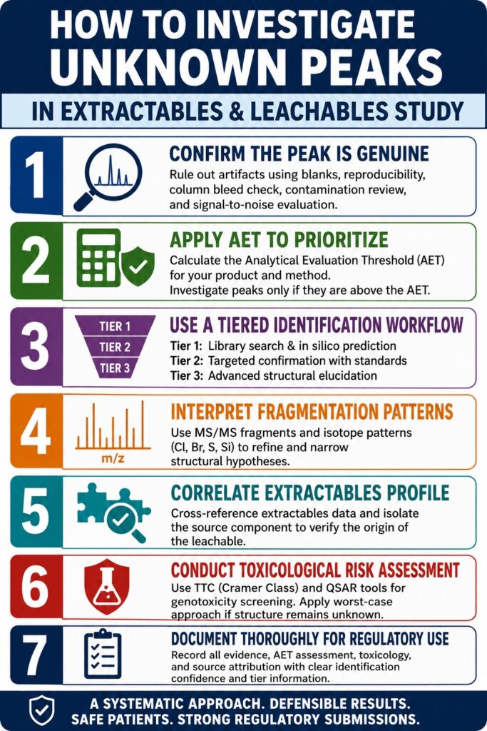Unknown Peak Identification in Extractables and Leachables Testing