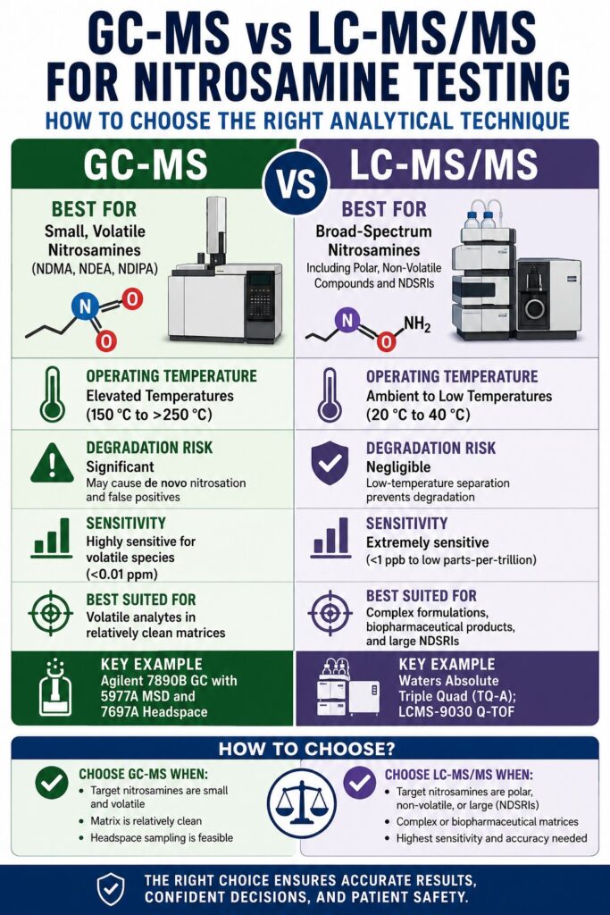 GC-MS vs LC-MS/MS for Nitrosamine Testing