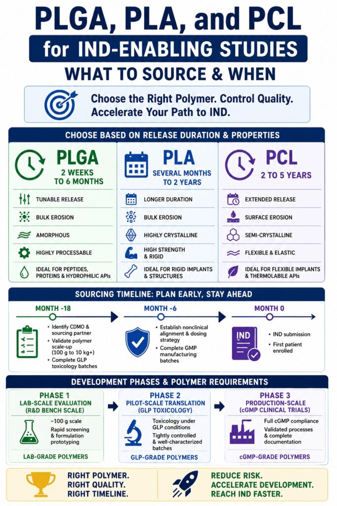 PLGA PLA PCL & IND Enabling Studies Supply