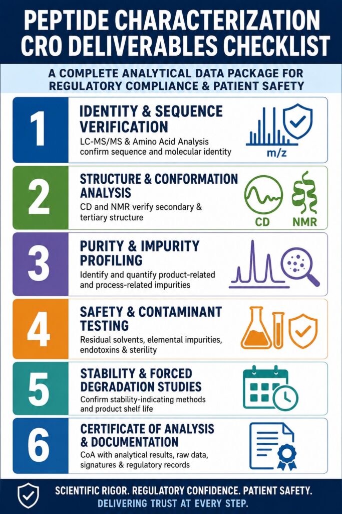Peptide Characterization CRO Deliverables Checklist