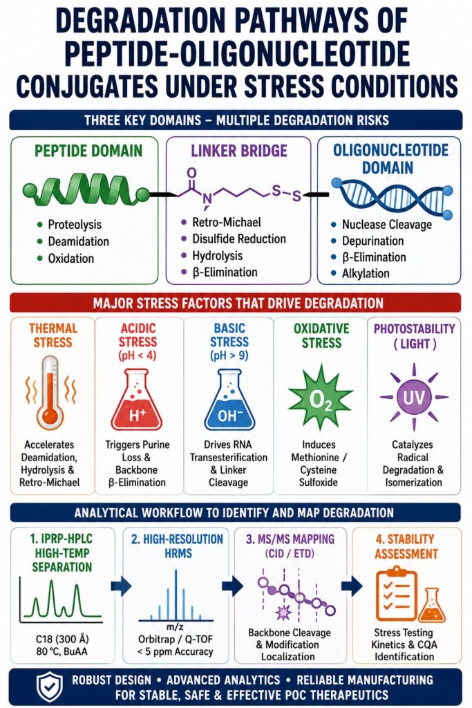 Peptide-Oligonucleotide Conjugates Degradation Pathways