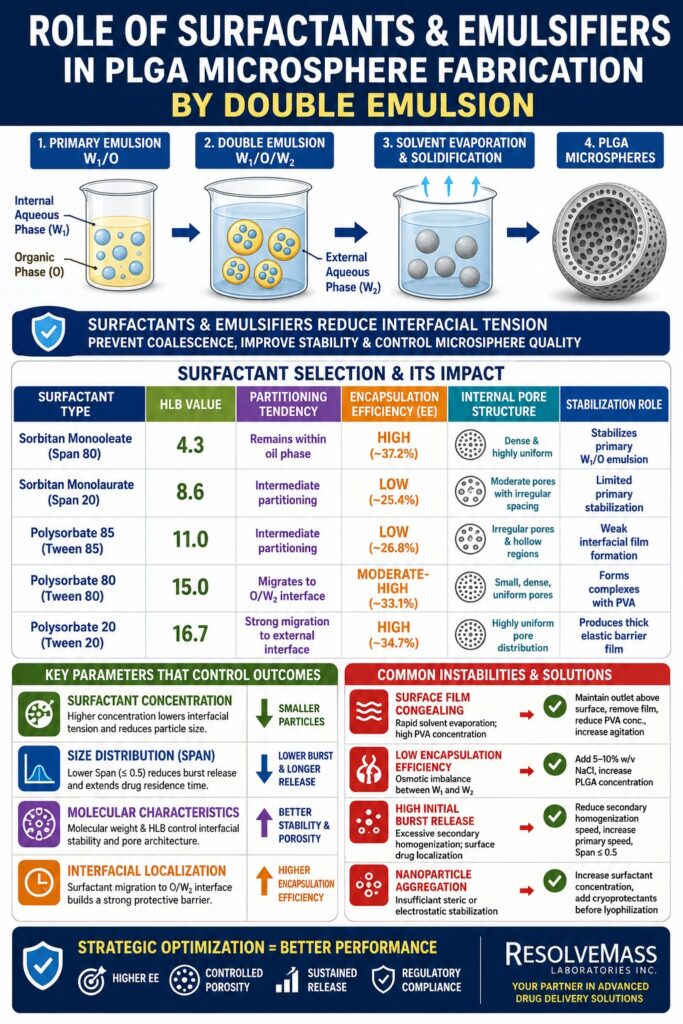 Surfactants and Emulsifiers in PLGA Microsphere Fabrication