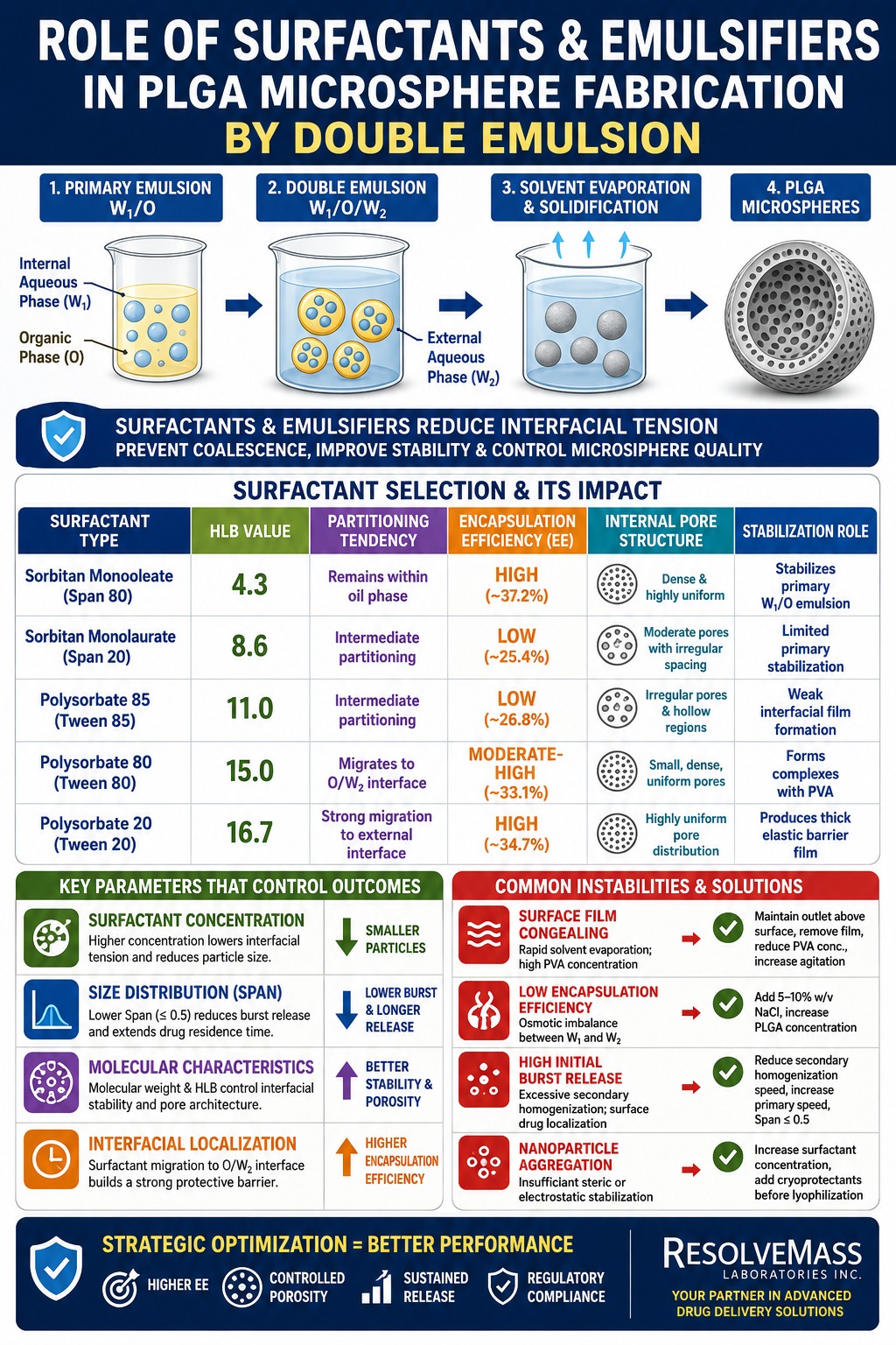 Surfactants and Emulsifiers in PLGA Microsphere Fabrication