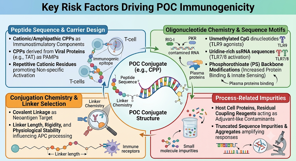 Key Risk Factors Driving Peptide-Oligonucleotide Conjugates Immunogenicity