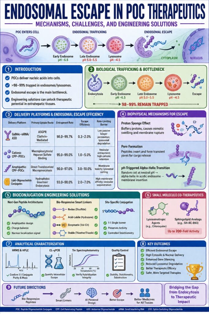 Endosomal Escape in Peptide Oligonucleotide Conjugates (POC) Therapeutics