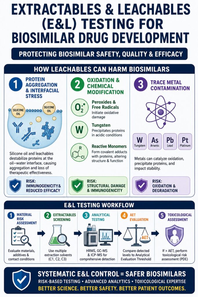 Extractables & Leachables (E&L) Testing for Biosimilar Drug Development