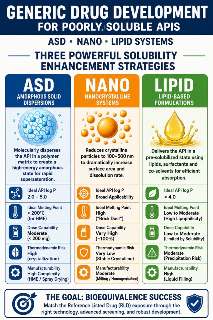Generic Drug Development for Poorly Soluble APIs
