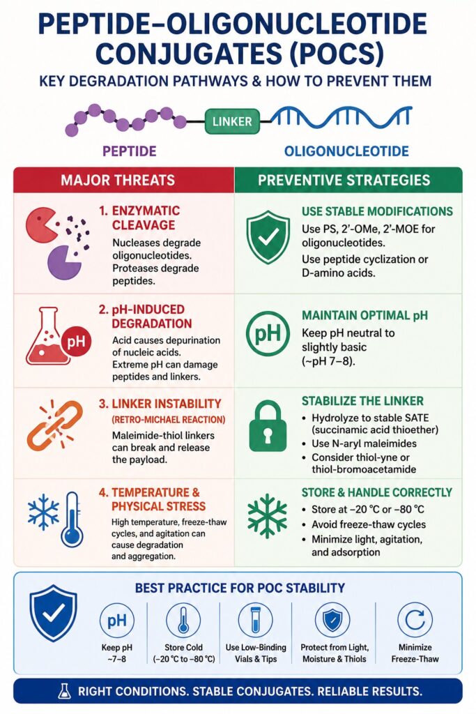 Handling and Storage for Peptide-Oligonucleotide Conjugates