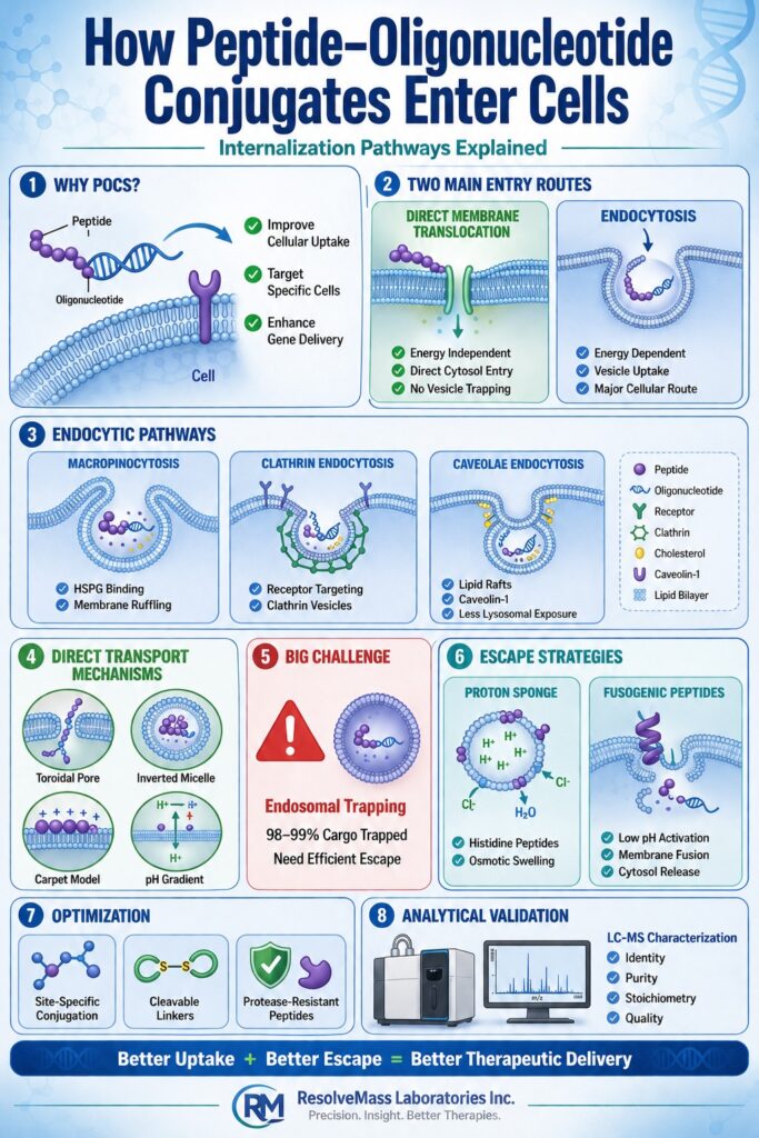 How Do Peptide-Oligonucleotide Conjugates Enter Cells