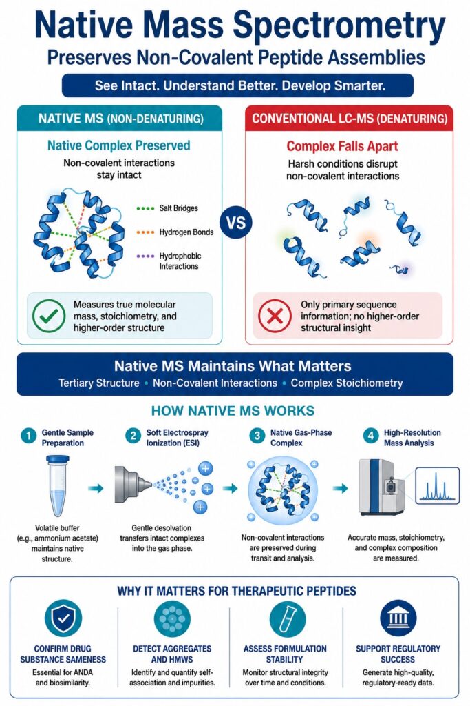 Native Mass Spectrometry for Therapeutic Peptide Characterization