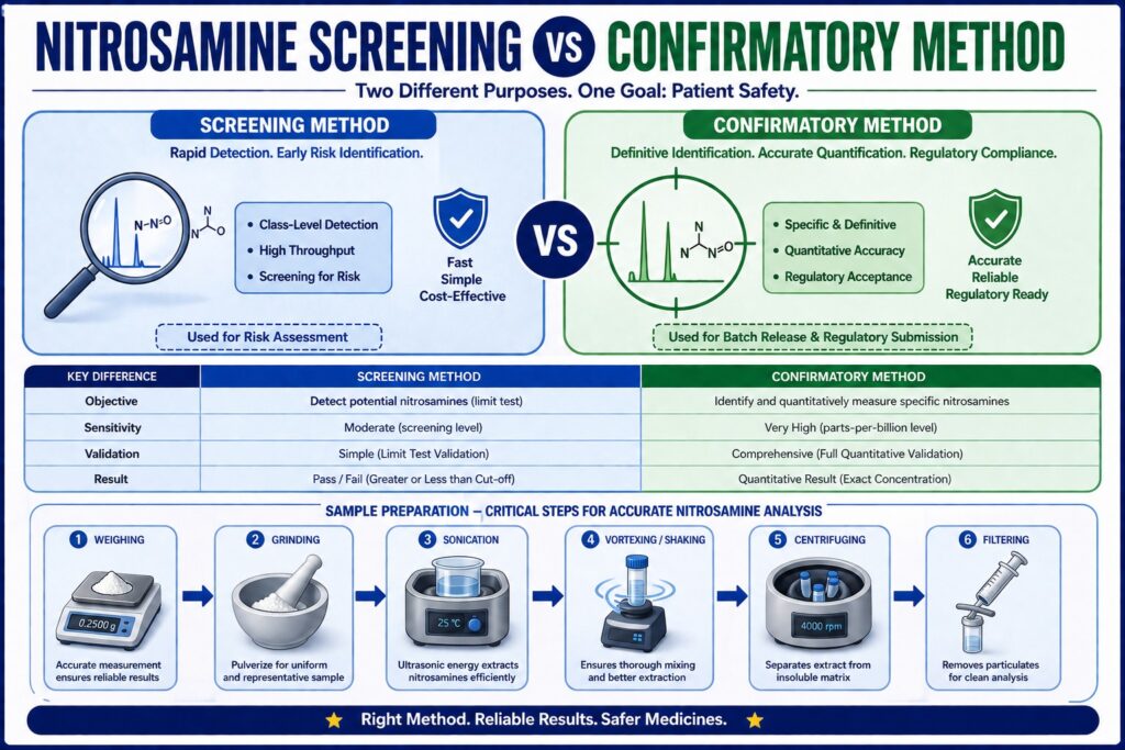 Nitrosamine Screening vs Confirmatory Method