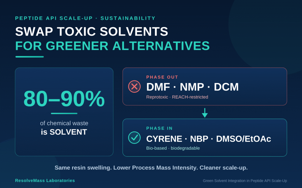 Green Solvent Integration and Waste Minimization in Peptide API Scale-Up