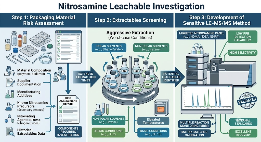 Scientific Workflow for Nitrosamine Leachable Investigation