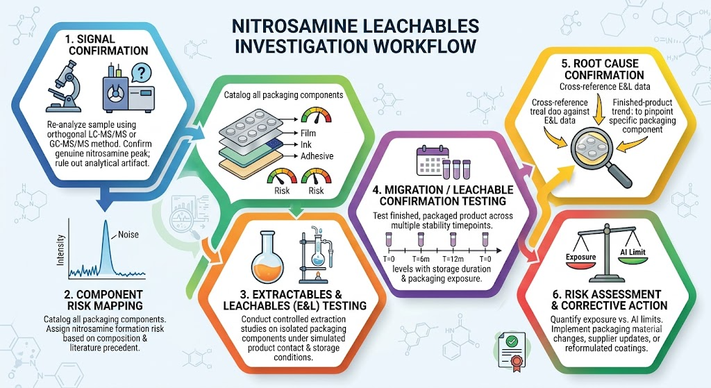 What Is the Investigation Workflow for Nitrosamine Leachables in Blister Packaging?