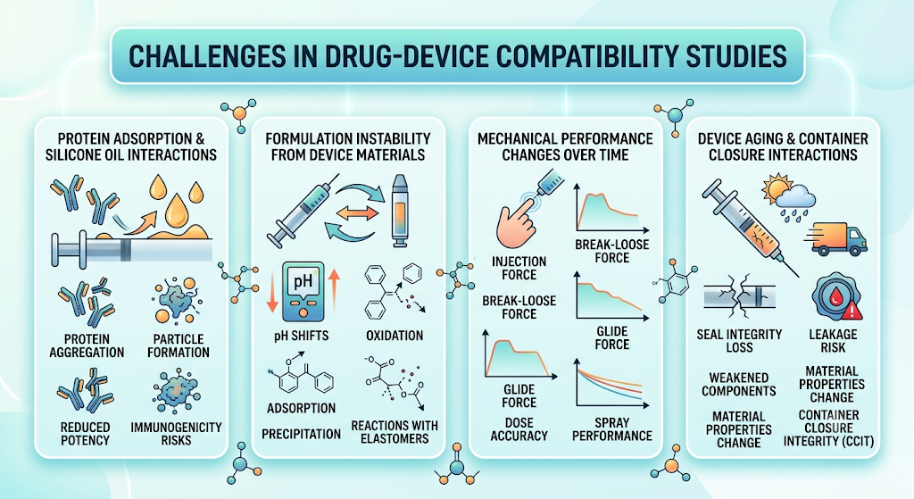 Challenges in Drug-Device Compatibility Studies: